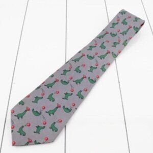 Hermes Sea Lion Design Tie Pure Silk